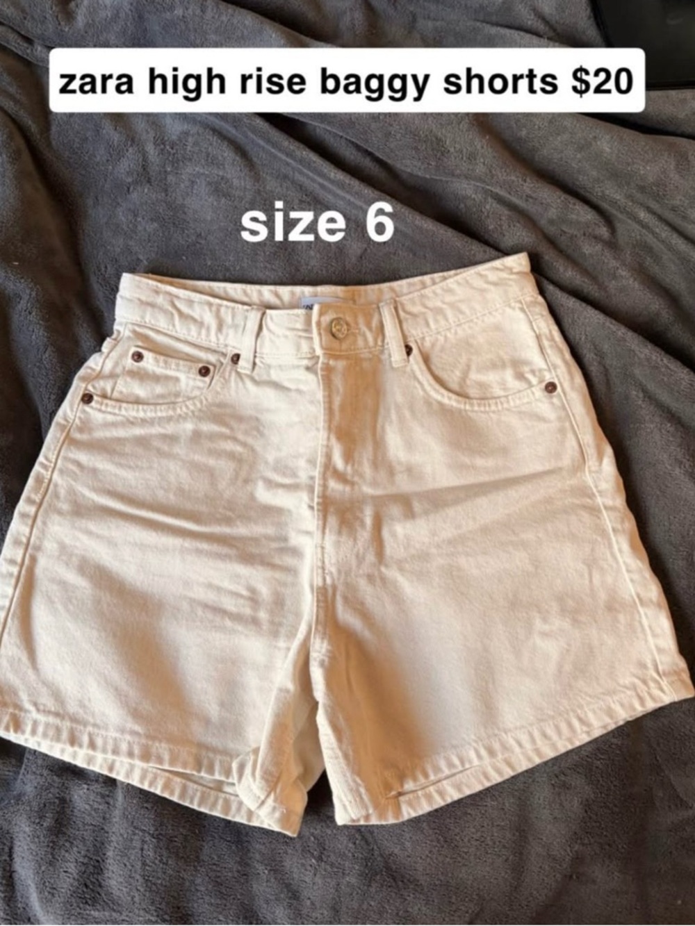zara high rise jean shorts size 6